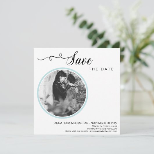 *~* FOTO Einfache Minimale Hochzeit Das Datum spei Save The Date (Stehend Vorderseite)