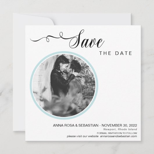 *~* FOTO Einfache Minimale Hochzeit Das Datum spei Save The Date (Vorderseite)