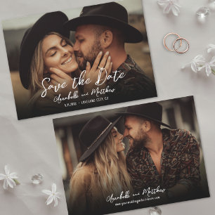 Foto Einfache Rustikale Schrift Boho Hochzeit Save The Date