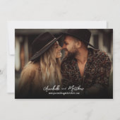 Foto Einfache Rustikale Schrift Boho Hochzeit Save The Date (Rückseite)