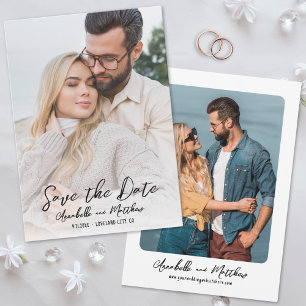 Foto Einfache Skripte Minimalistische Hochzeit Save The Date