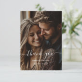 Foto Einfache Skripte Moderne Hochzeit Danke Karte (Stehend Vorderseite)
