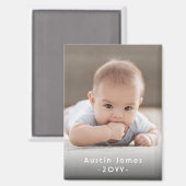 Foto & Einfache Weißtexte Stilvoll Moderner Sake Magnet (Vorderseite/Rückseite)