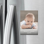 Foto & Einfache Weißtexte Stilvoll Moderner Sake Magnet<br><div class="desc">Gönnen Sie sich eine besondere Erinnerungen mit einem stilvollen rechteckigen Foto-Magneten. Dieses Template ist für ein Set gedacht, aber es ist leicht zu personalisieren mit dem Namen einer Familie, eines Freundes oder Begleiters, den mit Monogramm Initialen eines Ehepaares oder einer beliebigen Formulierung Ihrer Wahl. Die Farben und der Schriftart-Stil können...</div>