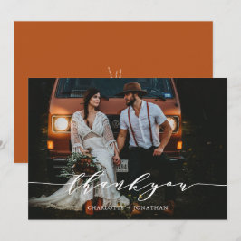 Foto Einfaches Botanisches Bohemisches Terracotta  Dankeskarte