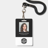 Foto Einfaches Logo Mitarbeiter QR-Code Barcode-ID Ausweis (Vorderseite mit Lanyard)