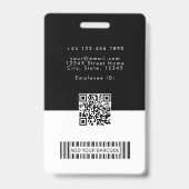 Foto Einfaches Logo Mitarbeiter QR-Code Barcode-ID Ausweis (Rückseite)