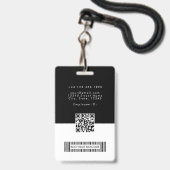 Foto Einfaches Logo Mitarbeiter QR-Code Barcode-ID Ausweis (Rückseite mit Lanyard)