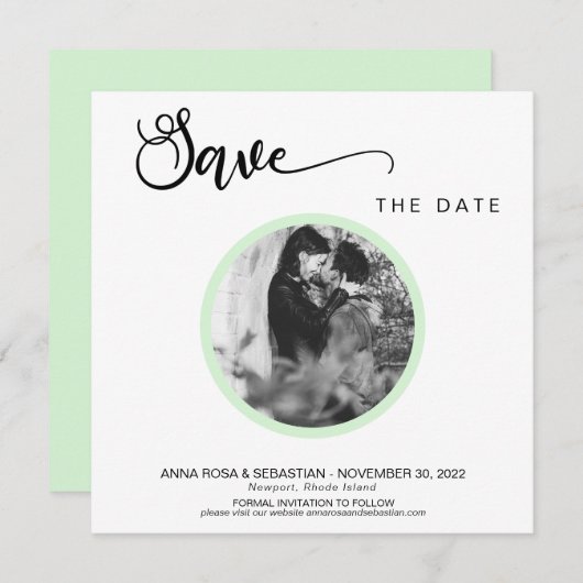 *~* FOTO Einfaches Mint Boho Hochzeit Das Datum sp Save The Date (Vorne/Hinten)