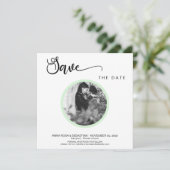 *~* FOTO Einfaches Mint Boho Hochzeit Das Datum sp Save The Date (Stehend Vorderseite)