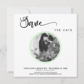 *~* FOTO Einfaches Mint Boho Hochzeit Das Datum sp Save The Date (Vorderseite)