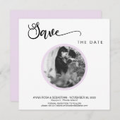 *~* FOTO Einfaches Violet Boho Hochzeit Das Datum Save The Date (Vorne/Hinten)