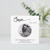 *~* FOTO Einfaches Violet Boho Hochzeit Das Datum Save The Date (Stehend Vorderseite)