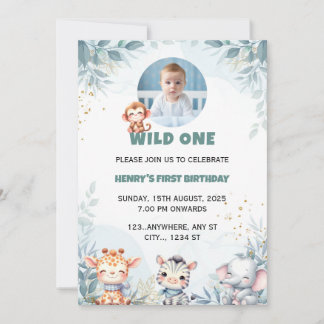 Foto Einladung zum Geburtstag, Wild One Birthday C