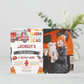 Foto-Einladungen für Feuerwehrfahrzeuge Einladung (Stehend Vorderseite)