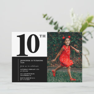 Foto-Einladungen zum 10. Geburtstag Elegant Chic Einladung