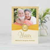 Foto Einladungen zum 50. Jahrestag Vintag Damaskus (Stehend Vorderseite)