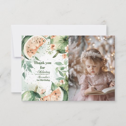 Foto Eins in einem Melon Wassermelone Dankeskarte (Vorderseite)