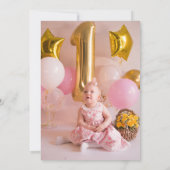 Foto Eis Creme Sweet Ein erster Geburtstag Einladung (Rückseite)