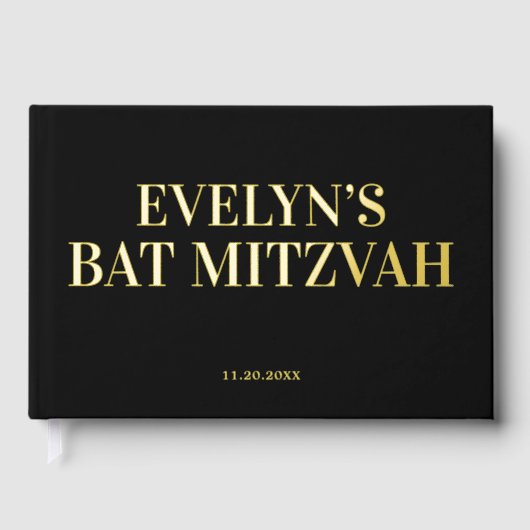 Foto Elegant Bat Mitzvah Gästebuch (Vorderseite)