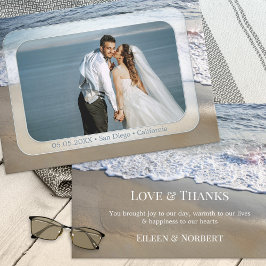 Foto Elegant Beach Wedding Danke Karte