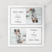 Foto Elegant Black Wedding Tischnummer Platzkarte (Außenseite Aufgefaltet)