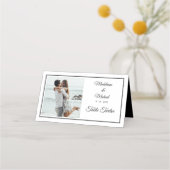 Foto Elegant Black Wedding Tischnummer Platzkarte (Rückseite)