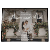 Foto Elegant Black Wedding Willkommen Große Geschenktüte (Vorderseite)