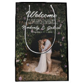 Foto Elegant Black Wedding Willkommen Mittlere Geschenktüte (Vorderseite)