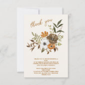 Foto Elegant Boho Floral Brautparty Dankeskarte (Vorderseite)