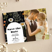 Foto Elegant Boho Wildblume Wedding Save The Date