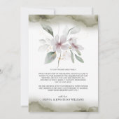 Foto Elegant Botanische Hochzeit Dankeschön-Karte Einladung (Rückseite)