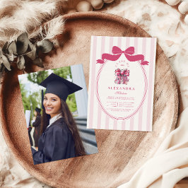 Foto Elegant Bow Coquette Krankenpflege Schule Gra Einladung