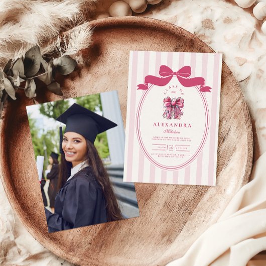 Foto Elegant Bow Coquette Krankenpflege Schule Gra Einladung