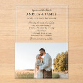 Foto Elegant Calligraphy Wedding Acryleinladungen (Vorderseite)