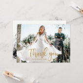 Foto Elegant Calligraphy Wedding Vielen Dank Karte (Vorderseite/Rückseite Beispiel)