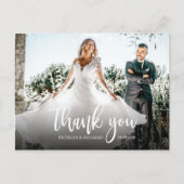 Foto Elegant Calligraphy Wedding Vielen Dank Postkarte (Vorderseite)