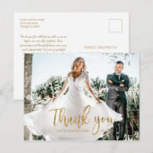 Foto Elegant Calligraphy Wedding Vielen Dank Postkarte (Vorne/Hinten)