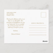 Foto Elegant Calligraphy Wedding Vielen Dank Postkarte (Rückseite)