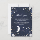 Foto Elegant Celestial Crescent Moon Bridal Showe Dankeskarte (Vorderseite)