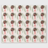 Foto Elegant Floral Baby's First Christmas Geschenkpapier (Flach)