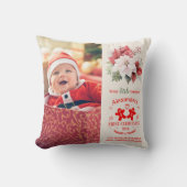 Foto Elegant Floral Baby's First Christmas Kissen (Vorderseite)