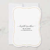 Foto Elegant Gold Black Script Feierliche Hochzeit Einladung (Rückseite)