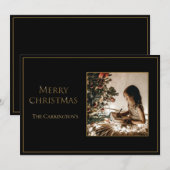 Foto Elegant Gold Frohe Weihnachten (Vorne/Hinten)