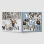 Foto Elegant Monogram Blue Gästebuch (Voll)