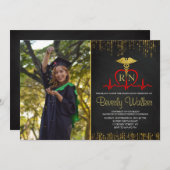 Foto Elegant Nursing School Abschluss Einladung (Vorne/Hinten)