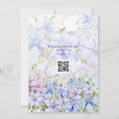 Foto Elegant Periwinkle Clematis QR Code Wedding Einladung (Rückseite)