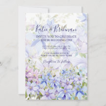 Foto Elegant Periwinkle Clematis QR Code Wedding