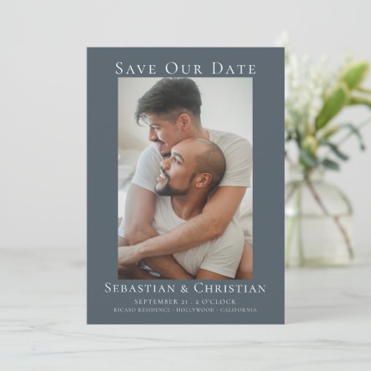 Foto Elegant Save the Date Hochzeit (Stehend Vorderseite)