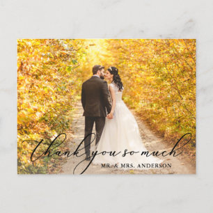 Foto Elegant Schöne Kalligrafie Hochzeit Postkarte
